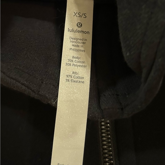 Lululemon Black Scuba Oversized Half-Zip Hoodie Size XS / Small Style LW3DMAS - Picture 7 of 13